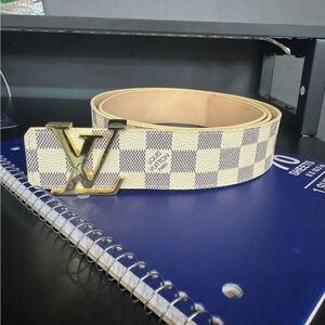 Louis Vuitton Damier Azur Pattern belt Size 115